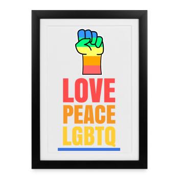 Love Pride Lgbt Gay Statement Sexuality Pride - Framed poster (27 × 37 cm) - black - Front