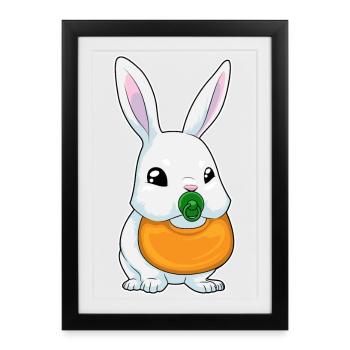 Tétine Baby Bunny Baby - Affiche encadrée (27 × 37 cm) - noir - Devant