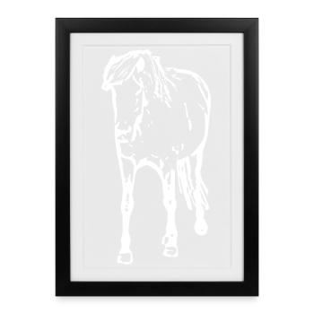 Chevaux T-shirt Cadeau Cavalier - Affiche encadrée (27 × 37 cm) - noir - Devant