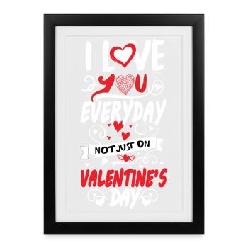 Amour Quotidien Coeur Lettré - Affiche encadrée (27 × 37 cm) - noir - Devant