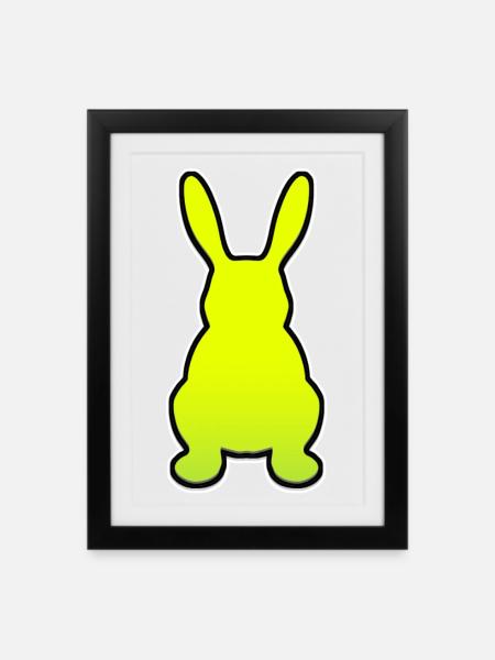 Kaninchen - Gerahmtes Poster (27 × 37 cm) - Schwarz
