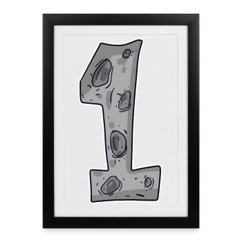 1 - First One Moon - Framed poster (27 × 37 cm) - black - Front