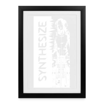 Synthé Blanc - Affiche encadrée (27 × 37 cm) - noir - Devant