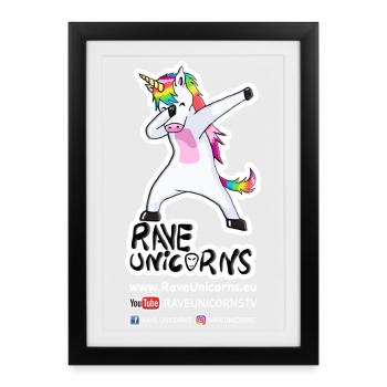 Rave Unicorns Fans - Affiche encadrée (27 × 37 cm) - noir - Devant