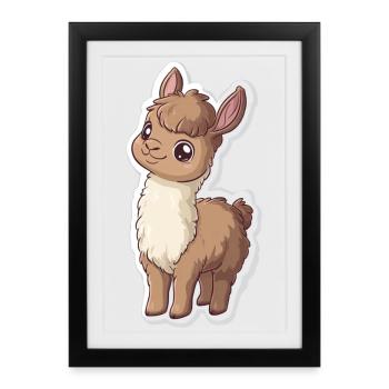 Llama Alpaca Llama Animal Gift - Framed poster (27 × 37 cm) - black - Front