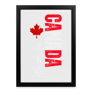 Fabriqué au Canada, design vertical - Affiche encadrée (27 × 37 cm) - noir - Devant