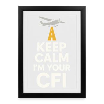 Flight Instructor Cfi Pilot Aviation Instructor - Framed poster (27 × 37 cm) - black - Front
