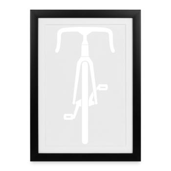 Road Front Silhouette - Framed poster (27 × 37 cm) - black - Front