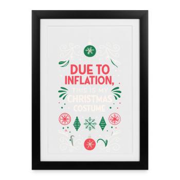 Inflation Noël Costume - Affiche encadrée (27 × 37 cm) - noir - Devant