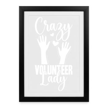 Social Worker Quote Crazy Lady Social - Framed poster (27 × 37 cm) - black - Front