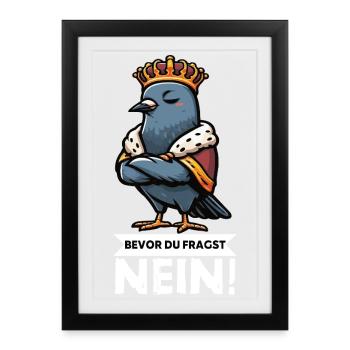 Avant que vous ne demandiez : pigeons, amateurs, oiseaux - Affiche encadrée (27 × 37 cm) - noir - Devant
