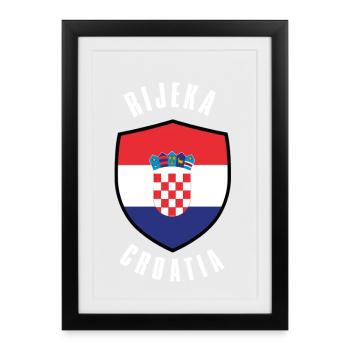 Rijeka Croatia Shield Design - Framed poster (27 × 37 cm) - black - Front