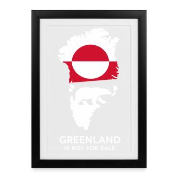 Don nature arctique du drapeau de l’ours polaire du Groenland - Affiche encadrée (27 × 37 cm) - noir - Devant