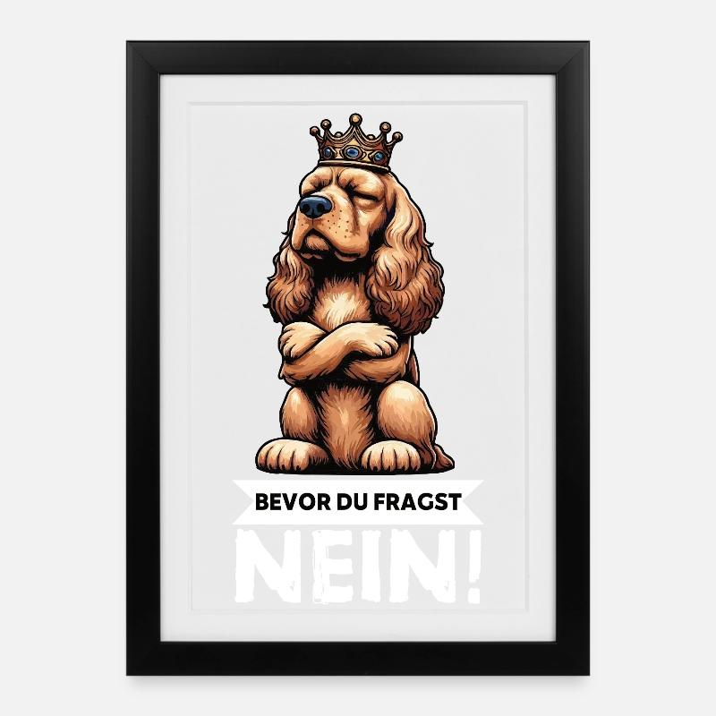 Avant que vous ne demandiez : Cocker Spaniel Cocker Dog - Affiche encadrée (27 × 37 cm) - noir