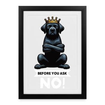 Avant de demander à Labrador Labrador Labrador Propriétaire Labrador - Affiche encadrée (27 × 37 cm) - noir - Devant
