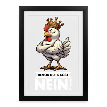 Avant que vous ne demandiez pas de poulets, poulet, amoureux du poulet - Affiche encadrée (27 × 37 cm) - noir - Devant