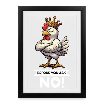 Avant de demander aux poulets Poulet Amateur de poulet - Affiche encadrée (27 × 37 cm) - noir - Devant