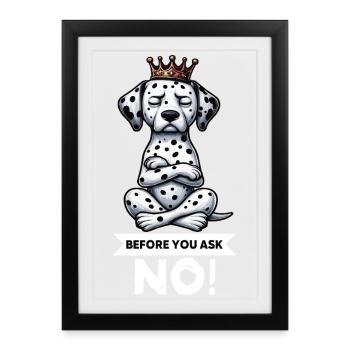 Avant de demander aux Dalmatiens Amants Dalmatiens - Affiche encadrée (27 × 37 cm) - noir - Devant