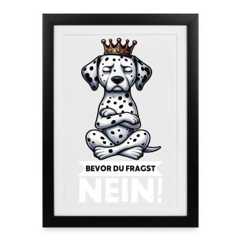 Avant que tu ne demandes, pas de Dalmatien Dalmatien Gardien Dalmatien - Affiche encadrée (27 × 37 cm) - noir - Devant