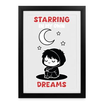 Chibi Nuit "Starring In My Own Dreams" - Affiche encadrée (27 × 37 cm) - noir - Devant