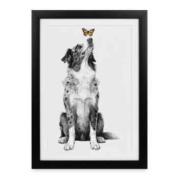 Australian Shepherd Gift Dog Owner Women - Framed poster (27 × 37 cm) - black - Front