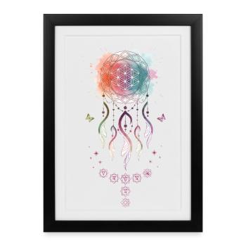 Spirituality Sacred Geometry Lotus Flower - Framed poster (27 × 37 cm) - black - Front