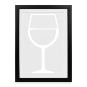 Wine Wine Glass Red Wine White Wine Gift - Framed poster (27 × 37 cm) - black - Front