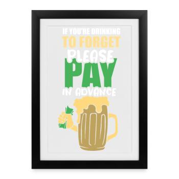 Serveur Barman Barchef - Affiche encadrée (27 × 37 cm) - noir - Devant