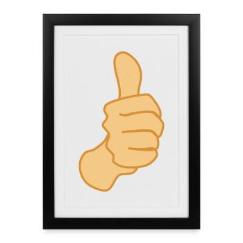 Thumbs Up Symbol Positive - Framed poster (27 × 37 cm) - black - Front