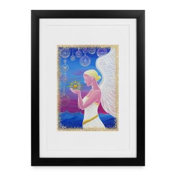 Angel of the Sacred Wintertime - Sonja Ariel - Framed poster (27 × 37 cm) - black - Front