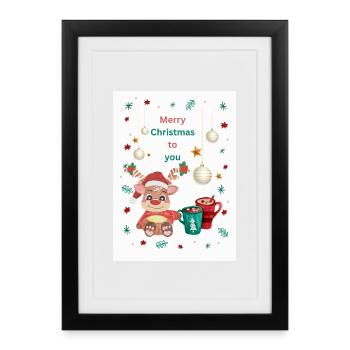 Édition de Noël de Happy Rainbow Designs - Affiche encadrée (27 × 37 cm) - noir - Devant