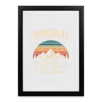 juillet 1984 – Légende des sommets et montagnes - Affiche encadrée (27 × 37 cm) - noir - Devant
