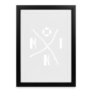 Moin Kreuz - Framed poster (27 × 37 cm) - black - Front