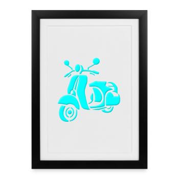 Retro scooter - Framed poster (27 × 37 cm) - black - Front