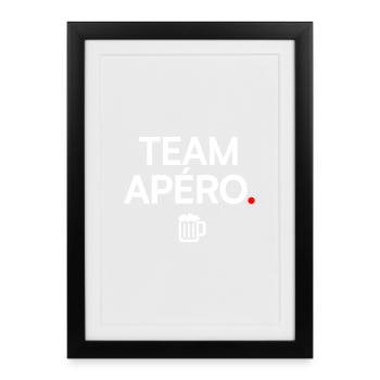 TEAM APÉRO | Humour fête minimal - Affiche encadrée (27 × 37 cm) - noir - Devant
