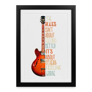 Guitar Blues Music Gift for Musicians - Framed poster (27 × 37 cm) - black - Front