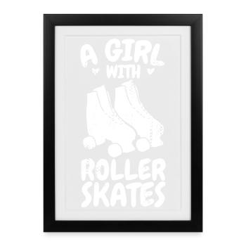 Roller skater - Framed poster (27 × 37 cm) - black - Front