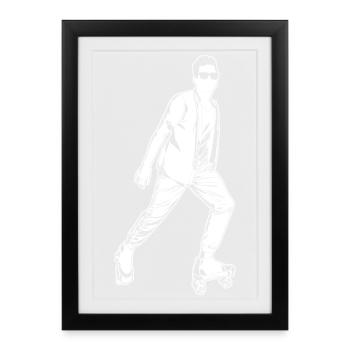 Roller skaters - Framed poster (27 × 37 cm) - black - Front