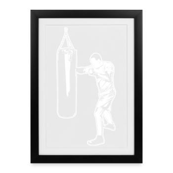 Boxing Drawing - Framed poster (27 × 37 cm) - black - Front