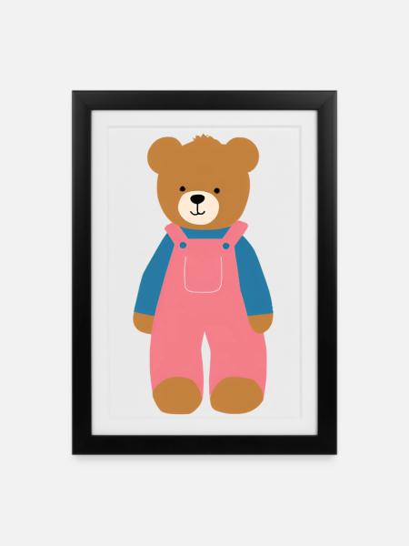 Teddy - Gerahmtes Poster (27 × 37 cm) - Schwarz