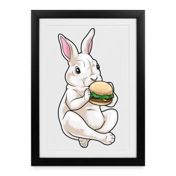Bunny Cheeseburger - Affiche encadrée (27 × 37 cm) - noir - Devant
