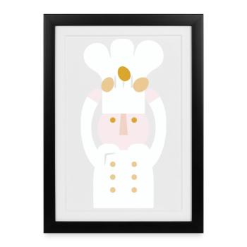 , Chef l pas de texte - Affiche encadrée (27 × 37 cm) - noir - Devant