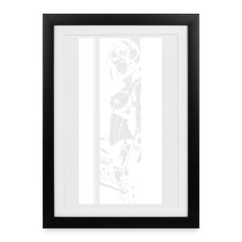 Fille cyberpunk - Affiche encadrée (27 × 37 cm) - noir - Devant