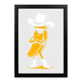 Cowboy Banana with Attitude - Framed poster (27 × 37 cm) - black - Front