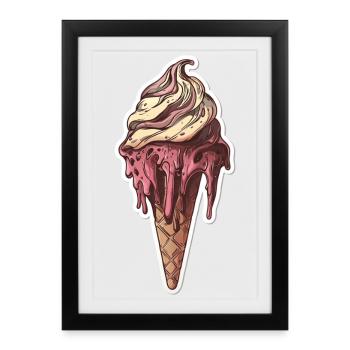 Eiscreme Eis - Framed poster (27 × 37 cm) - black - Front