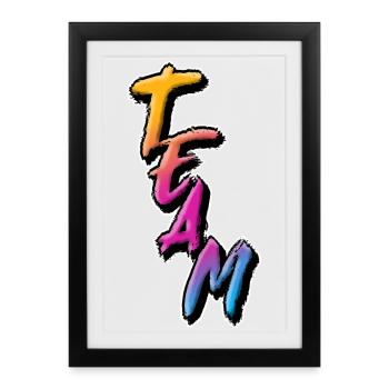 Team - Framed poster (27 × 37 cm) - black - Front