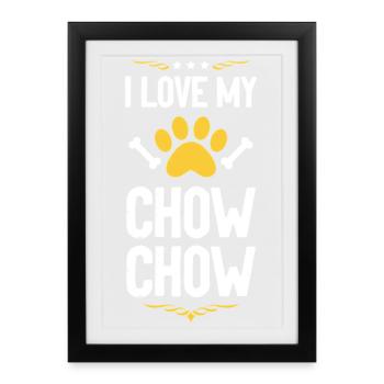 Chow Chow Love Chemise - Affiche encadrée (27 × 37 cm) - noir - Devant