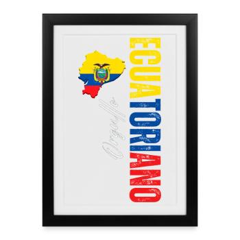 Orgueil équatoryen, design vertical - Affiche encadrée (27 × 37 cm) - noir - Devant
