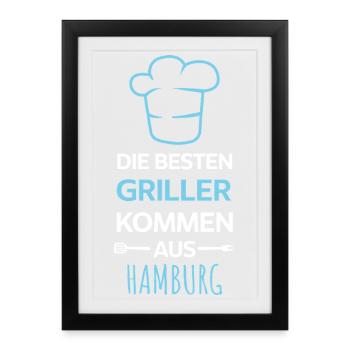 The best grillers come from Hamburg Design - Framed poster (27 × 37 cm) - black - Front