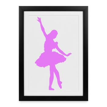 Dancing Ballerina Silhouette - Framed poster (27 × 37 cm) - black - Front